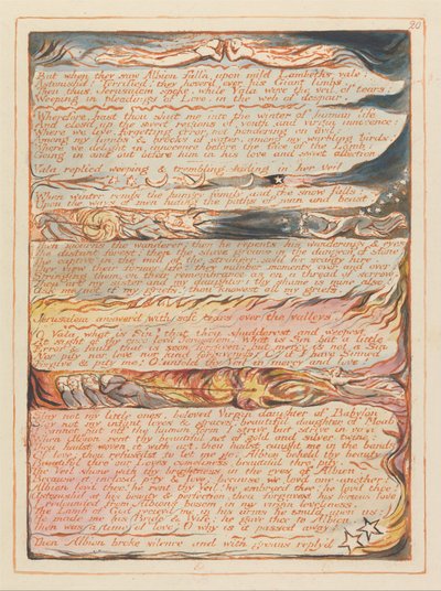 Jerusalem, Plate 20, But when they saw Albion by William Blake